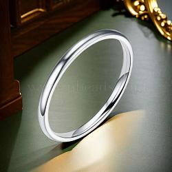 Non-Tarnish Stainless Steel Plain Band Rings, Stainless Steel Color, US Size 11(20.6mm)(FS-WG75602-77)