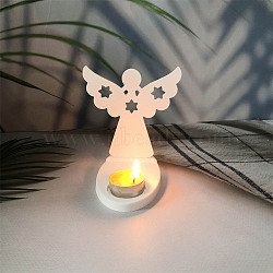 DIY Silicone Candle Molds, For Candle Making, Angel, White, 126~140x90~120x4~16mm, 2pcs/set(DIY-A050-08A)