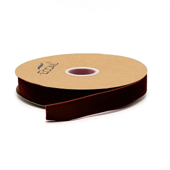 Velvet Ribbon, Single Side, for Gift Packing, Party Decoration, Dark Red, 1 inch(25mm), about 20yards/roll(18.288m/roll)