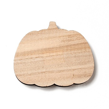 Autumn Theme Wood Cabochons, Undyed, Pumpkin, 114x94x13mm