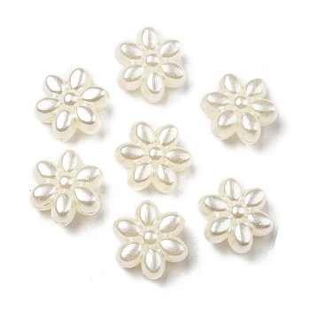 ABS Imitation Pearl Beads, Flower, 10x11x5.5mm, Hole: 1.8mm