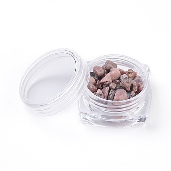 Nail Art Decoration, Natural Rhodonite Chip Beads, No Hole/Undrilled, 1.5~8.5x1.5~5mm, 6g/box