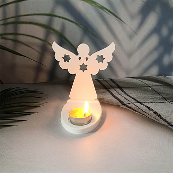 DIY Silicone Candle Molds, For Candle Making, Angel, White, 126~140x90~120x4~16mm, 2pcs/set