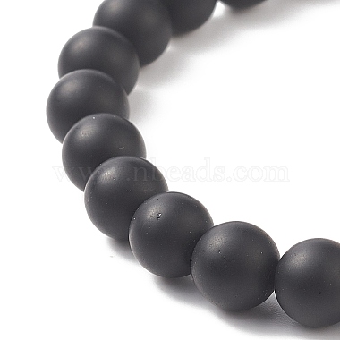 Gemstone Round Bead Stretch Bracelets(X-BJEW-JB02368)-3