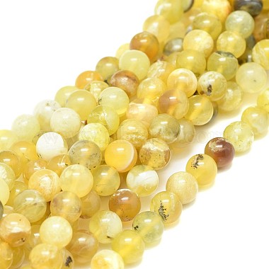 8mm Round Yellow Opal Beads