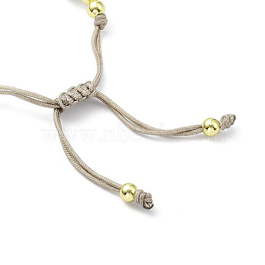 bracelet réglable en perles naturelles et en laiton tressé pour femme(BJEW-O187-01)-3