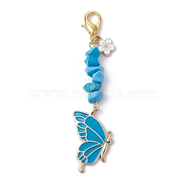 Décoration de pendentifs en émail en alliage papillon(HJEW-JM01637)-5
