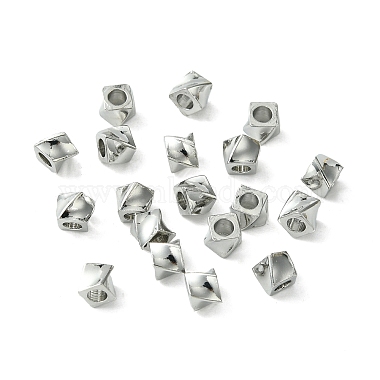 Real Platinum Plated Square Brass Beads