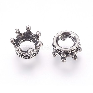Antique Silver Crown Stainless Steel Beads