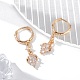 Brass Micro Pave Clear Cubic Zirconia Leverback Earrings(EJEW-K300-14G)-1