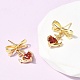 Brass Micro Pave Cubic Zirconia Stud Dangle Earring(EJEW-H108-20A-G)-2