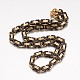 Two Tone 201 Stainless Steel Byzantine Chain Necklace with Lobster Claw Clasps for Men Women(NJEW-K062-01C4-5mm)-1