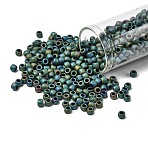 TOHO 6/0 Round Beads, Japanese Seed Beads, (710) Matte Color Aquarius, 4mm, Hole: 1.5mm, about 168pcs/10g(X-SEED-TR06-0710)