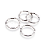 Tarnish Resistant 304 Stainless Steel Saw Cut Open Jump Rings, Stainless Steel Color, 12 Gauge, 22x2mm, Inner Diameter: 17.5mm, 130pcs/bag(STAS-P212-25P-03)