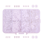 Plastic Ear Nuts, Earring Backs, Clear, 2.5~10x3~6mm, 1666pcs/Box(KY-YW0001-06)
