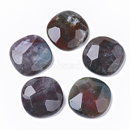 Natural Indian Agate Cabochons, Faceted, Flat Round, 26x26x7~8mm(X-G-S364-003)