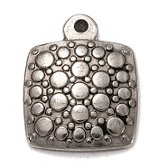 Non-Tarnish 304 Stainless Steel Pendants, Square, Stainless Steel Color, 20.5x16.5x3.5mm, Hole: 1.8mm(STAS-I170-20P)