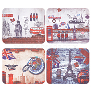 CREATCABIN 20 Sheets 4 Style London Themed Microfibre Glasses Cleaning Cloth, Premium Cloth for Glasses, Lens, Screens, Rectangle, Mixed Patterns, 148x173x0.4mm, 5 sheets/style(AJEW-CN0002-01)