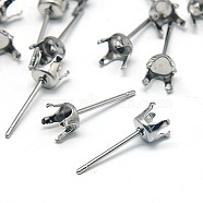 304 Stainless Steel Stud Earring Findings, Stainless Steel Color, 16x4.5mm(STAS-E008-1)