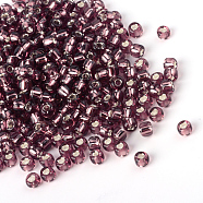 MGB Matsuno Glass Beads, Japanese Seed Beads, 15/0 Silver Lined Glass Round Hole Rocailles Seed Beads, Rosy Brown, 1.5x1mm, Hole: 0.5mm, about 5400pcs/20g(X-SEED-R017A-40RR)