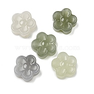 Natural Nephrite Jade/Hetian Jade Beads, Flower, 13x13.5x5mm, Hole: 1mm(G-H036-08)