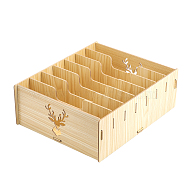 7-Slot Deer Wooden Desktop Paper Organizer File Holder, Document Letter Sorter Tray Mail Rack, for Home Office, Blanched Almond, 32x26.5x11cm(ODIS-WH0026-27)