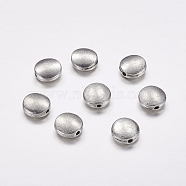 Tibetan Style Alloy Beads, Cadmium Free & Nickel Free & Lead Free, Flat Round, Antique Silver, about 9mm in diameter, 4mm thick, hole: 1mm(X-LF10214Y-NF)