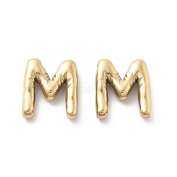 304 Stainless Steel Pendants, Real 14K Gold Plated, Ion Plating(IP), Balloon Letter Charm, Letter M, 19.5x16.5x4.5mm, Hole: 2mm(STAS-M111-22G-M)