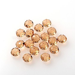 Austrian Crystal Beads, 5040 8mm, Faceted Rondelle, Lt.Brown, Size: about 8mm in diameter, 6mm thick, hole: 1mm(X-5040_8mm246)