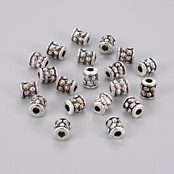 Tibetan Style Alloy Spacer Beads, Lead Free and Cadmium Free, Column, Antique Silver, 6x6mm, Hole: 2mm(A-LF0331Y)