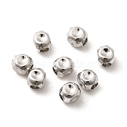 Brass Beads, Cube, Real Platinum Plated, 2.5x2.5mm, Hole: 0.5mm(KK-M318-01P)