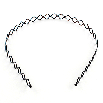 Hair Accessories Iron Wavy Hair Band Findings, Black, 130mm