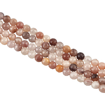 2 Strands Natural Quartz Beads Strands, Faceted(128 Facets), Round, 8mm, Hole: 1.2mm, about 48pcs/strand, 15.16''(38.5cm)