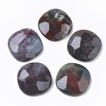Natural Indian Agate Cabochons, Faceted, Flat Round, 26x26x7~8mm