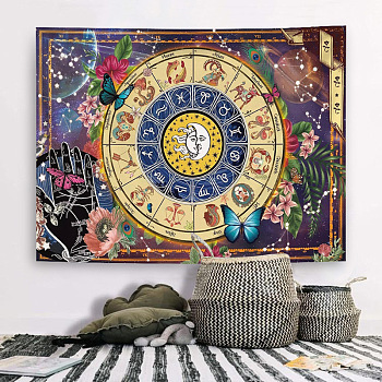 12 Constellation Altar Wiccan Witchcraft Polyester Decoration Backdrops, Photography Background Banner Decoration for Party Home Decoration, Butterfly Pattern, 75x95mm