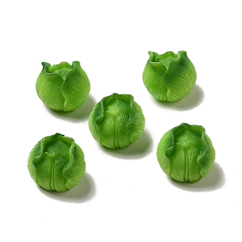 Resin Ornaments, Imitation Vegetable, for Home Office Desktop Decoration, Cabbage, 19x17mm