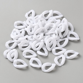 Opaque Acrylic Quick Link Connectors, Twisted Oval, White, 22x16.5x5mm