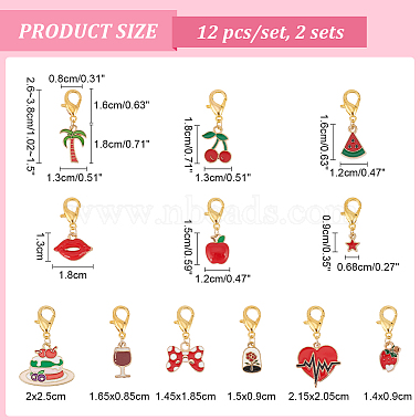 Red Series Stitch Markers(HJEW-AB00196)-2