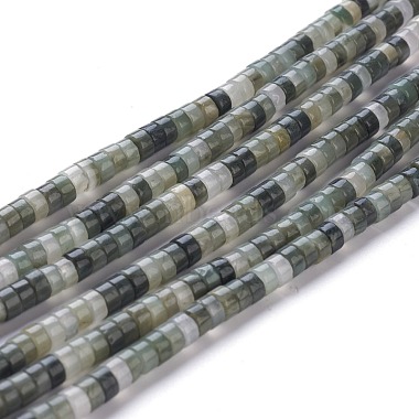 Disc Green Line Jasper Beads