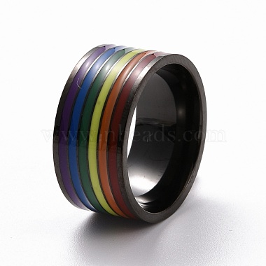 Pride Style 201 Stainless Steel Finger Rings(RJEW-F119-02EB)-2
