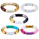 Chunky Curved Tube Beads Stretch Bracelets Set(BJEW-SW00016)-2