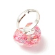 3D Resin Heart with Star Adjustable Ring(RJEW-JR00457)-6