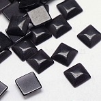 Cat Eye Cabochons, Square, Black, 10x10x2.5mm(X-CE-J006-10x10mm-33)