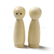 Unfinished Wooden Peg Dolls Display Decorations, for Painting Craft Art Projects, Beige, 21.5x71mm(WOOD-E015-01E)