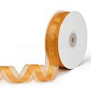 Solid Color Organza Ribbons, for Party Decoration, Gift Packing, Dark Goldenrod, 1"(25mm), about 50yard/roll(45.72m/roll)(ORIB-E005-B09)