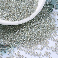 MIYUKI Round Rocailles Beads, Japanese Seed Beads, (RR3192) Silverlined Crystal AB, 11/0, 2x1.3mm, Hole: 0.8mm, about 5500pcs/50g(SEED-X0054-RR3192)