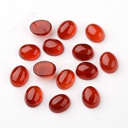Grade A Natural Red Agate Oval Cabochons, Dyed, Red, 10x8x4.5mm(G-L394-11B-10x8mm)