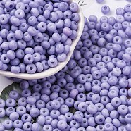 Baking Paint Glass Seed Beads, Round Hole, Rondelle, Grade A, Medium Purple, 5.5x3.5mm, Hole: 1.6mm, about 2500pcs/pound(SEED-C003-02H)