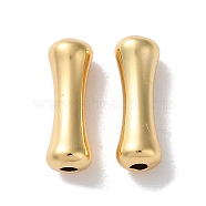 Brass Beads, Bone, Real 18K Gold Plated, 15x5mm, Hole: 1.8mm(KK-B105-01G-02)