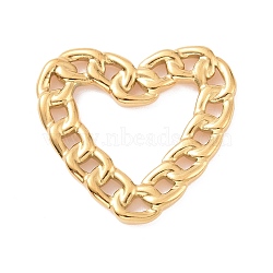 Ion Plating(IP) 304 Stainless Steel Linking Rings, Curb Chain Style, Heart, Golden, 20.5x22x2mm, Inner Diameter: 9x12.5mm(STAS-G264-02G)
